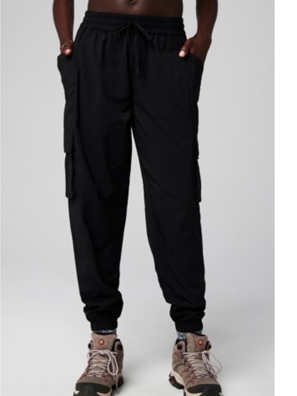 Fabletics NWT Ripstop Cargo Jogger Black Checker Women’s M Fall Outdoor